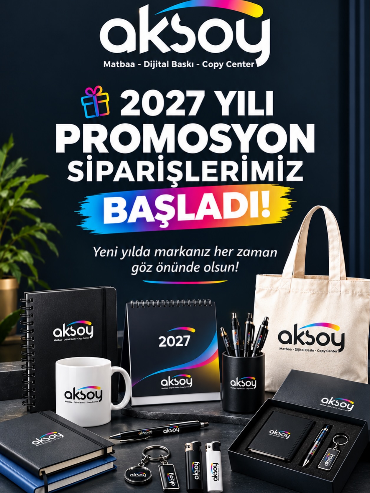 Aksoy Matbaacılık ürün tanıtım afişi